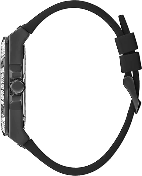 Guess Zeus Multifunction Crystals Black Dial Black Silicone Strap Watch For Men - GW0208G5 Buy Now By Guess