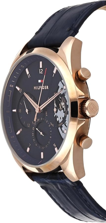Tommy Hilfiger Baker Chronograph Quartz Blue Dial Blue Leather Strap Watch For Men - 1710451 Buy Now By Tommy Hilfiger