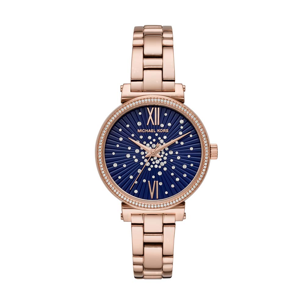Michael Kors Sofie Analog Quartz Blue Dial Rose Gold Steel Strap Watch For Women - MK3971 Buy Now By Michael Kors