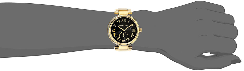 Michael Kors Skylar Black Dial Gold Steel Strap Watch for Women - MK5989 Buy Now By Michael Kors