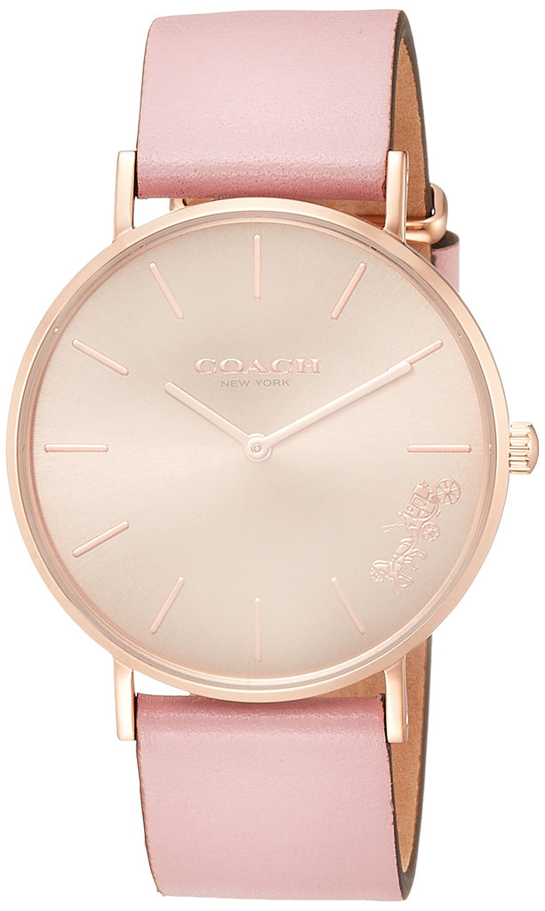 Coach Delancey Gold Dial Pink Leather Strap Watch for Women - 14503332 Buy Now By Coach