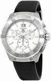 Tag Heuer Aquaracer Chronograph White Dial Black Rubber Strap Watch for Men - CAY1111.FT6041 Buy Now By Tag Heuer