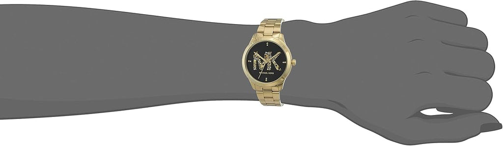 Michael Kors Runway Quartz Black Dial Gold Steel Strap Watch For Women - MK6682 Buy Now By Michael Kors