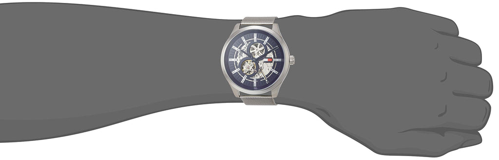 Tommy Hilfiger Spencer Skeleton Black Dial Silver Mesh Bracelet Watch for Men - 1791643 Buy Now By Tommy Hilfiger