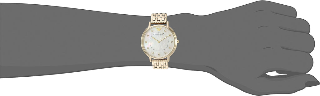 Emporio Armani Dress Analog Mother of Pearl Dial Gold Steel Strap Watch For Women - AR11007 Buy Now By Emporio Armani