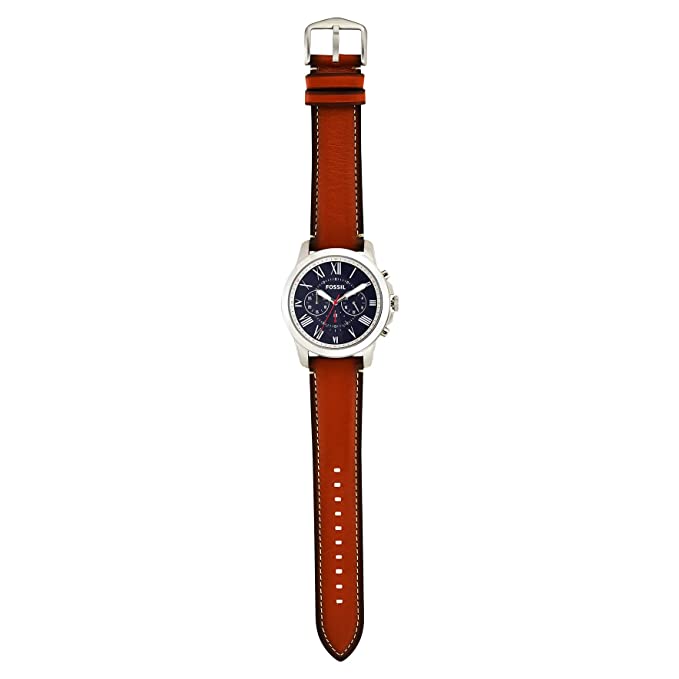 Fossil Grant Chronograph Blue Dial Brown Leather Strap Watch for Men - FS5210 Buy Now By Fossil