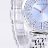 Emporio Armani Gianni T-Bar Quartz Blue Dial Silver Steel Strap Watch For Women - AR11594 Buy Now By Emporio Armani