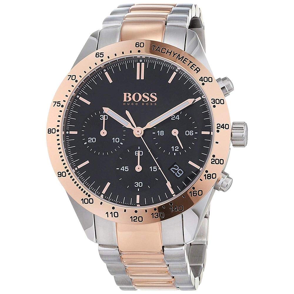 Hugo Boss Talent Black Dial Two Tone Steel Strap Watch for Men - 1513584 Buy Now By Hugo Boss