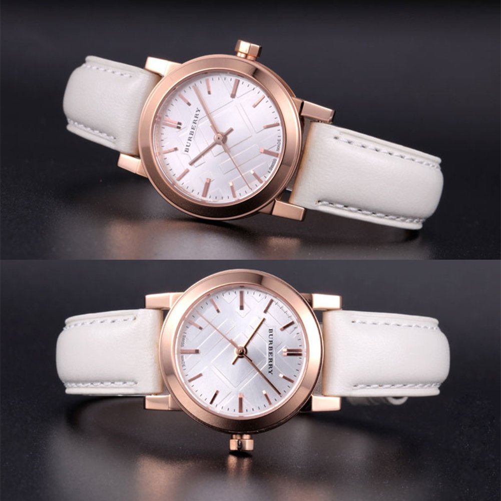 Burberry The City White Dial White Leather Strap Watch for Women - BU9209 Buy Now By Burberry