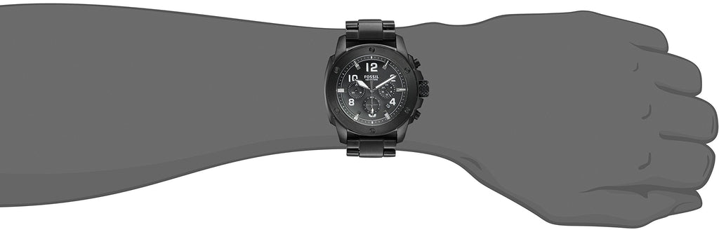 Fossil Machine Chronograph Black Dial Black Steel Strap Watch for Men - FS4927 Buy Now By Fossil