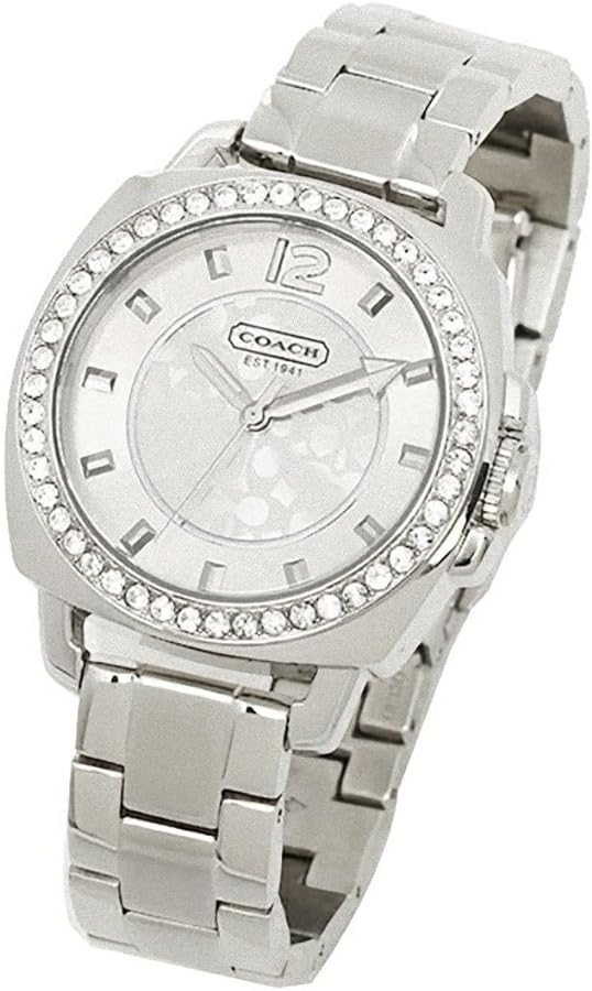 Coach Mini Boyfriend Diamonds Silver Dial Silver Steel Strap Watch for Women - 14501699 Buy Now By Coach
