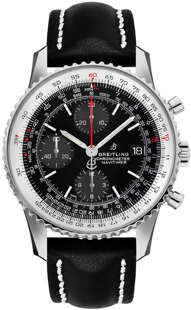 Breitling Navitimer 1 Chronograph 41mm Automatic Black Dial Black Leather Strap Mens Watch - A13324121B1P1 Buy Now By Breitling