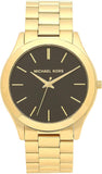 Michael Kors Slim Runway Quartz Black Dial Gold Steel Strap Watch For Men - MK8621 Buy Now By Michael Kors