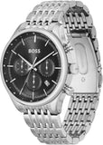 Hugo Boss Gregor Chronograph Black Dial Silver Steel Strap Watch For Men - 1514082 Buy Now By Hugo Boss