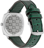 Gucci Grip Quartz Silver Dial Green Leather Strap Watch For Women - YA157404 Buy Now By Gucci