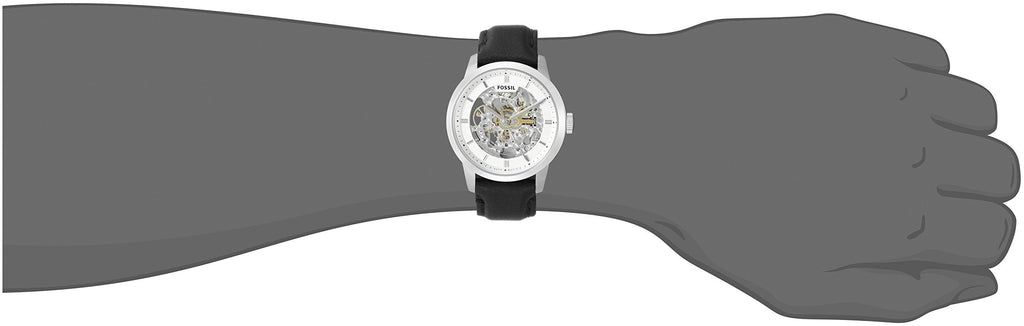 Fossil Townsman Automatic Skeleton White Dial Black Leather Strap Watch for Men - ME3085 Buy Now By Fossil