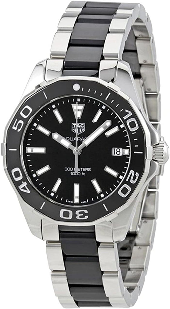 Tag Heuer Aquaracer Quartz Black Dial Two Tone Steel Strap Watch for Men - WAY131A.BA0913 Buy Now By Tag Heuer