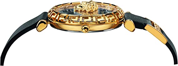 Versace Palazzo Empire Greca Black Dial Black Leather Strap Watch for Women - VEDV00119 Buy Now By Versace