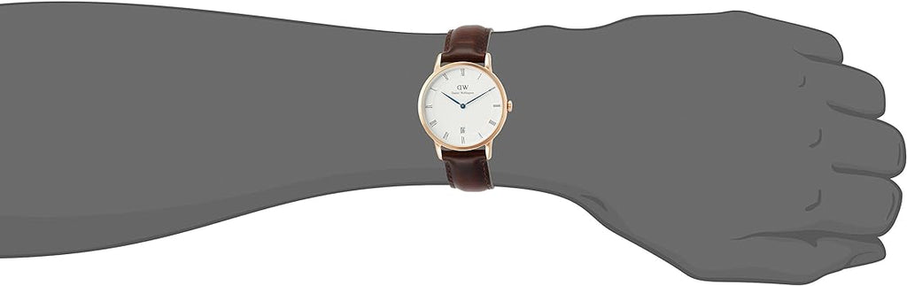 Daniel Wellington Dapper Bristol White Dial Brown Leather Strap Watch For Women - DW00100094 Buy Now By Daniel Wellington