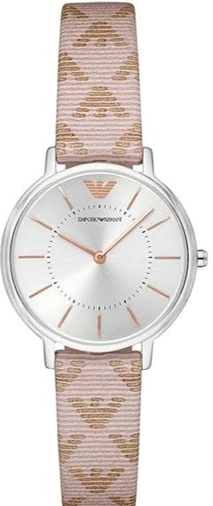 Emporio Armani Gianni T Bar Quartz Silver Dial Beige Leather Strap Watch For Women - AR80007 Buy Now By Emporio Armani