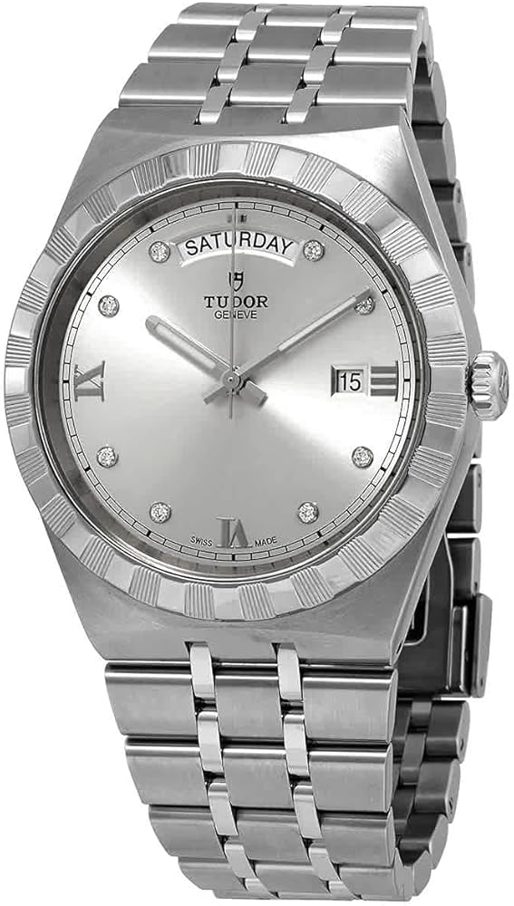 Tudor Royal Day Date Diamonds Automatic Silver Dial Silver Steel Strap Watch for Men - M28600-0002 Buy Now By Tudor