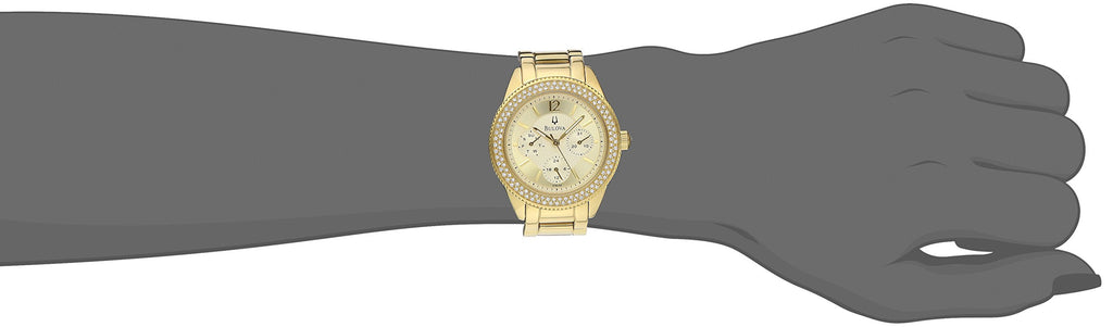 Bulova Multi Function Gold Dial Gold Steel Strap Watch for Women - 97N102 Buy Now By Bulova