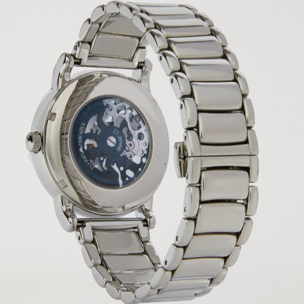 Emporio Armani Meccanico Automatic Silver Dial Silver Steel Strap Watch for Men - AR60006 Buy Now By Emporio Armani