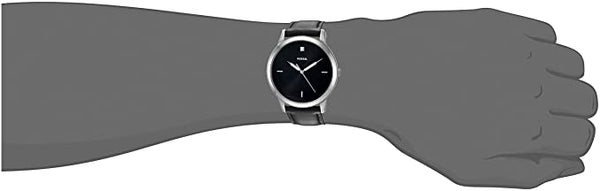 Fossil The Minimalist Carbon Series Black Dial Black Leather Strap Watch for Men - FS5497 Buy Now By Fossil