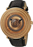 Versace V Metal Icon Black Dial Black Leather Strap Watch For Men - VQL020015 Buy Now By Versace