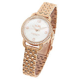 Coach Delancey Mother of Pearl White Dial Rose Gold Steel Strap Watch for Women - 14502479 Buy Now By Coach