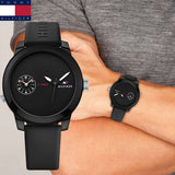 Tommy Hilfiger Denim Black Dial Black Rubber Strap Watch for Men - 1791326 Buy Now By Tommy Hilfiger