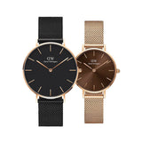 Daniel Wellington Petite Amber Brown Dial Gold Mesh Strap Watch For Women - DW00100476 Buy Now By Daniel Wellington