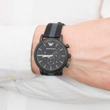 Emporio Armani Luigi Chronograph Quartz Black Dial Two Tone Nylon Strap Watch For Men - AR1948 Buy Now By Emporio Armani