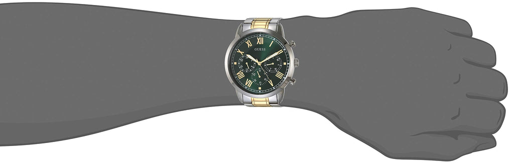 Guess Hendrix Green Dial Two Tone Steel Strap Watch For Men - GW0066G2 Buy Now By Guess