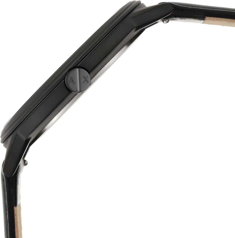 Armani Exchange Cayde Analog Black Dial Black Leather Strap Watch For Men - AX7120 Buy Now By Armani Exchange