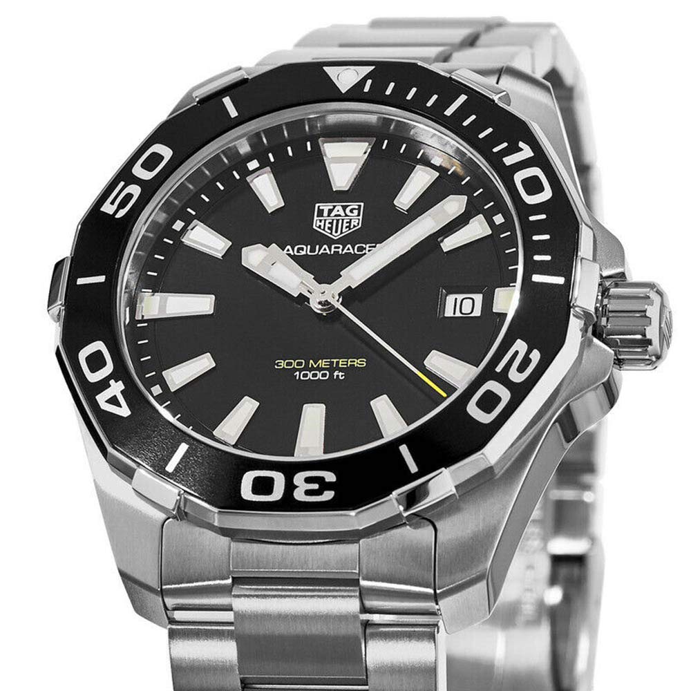 Tag Heuer Aquaracer Black Dial Silver Steel Strap Watch for Men - WAY111A.BA0928 Buy Now By Tag Heuer