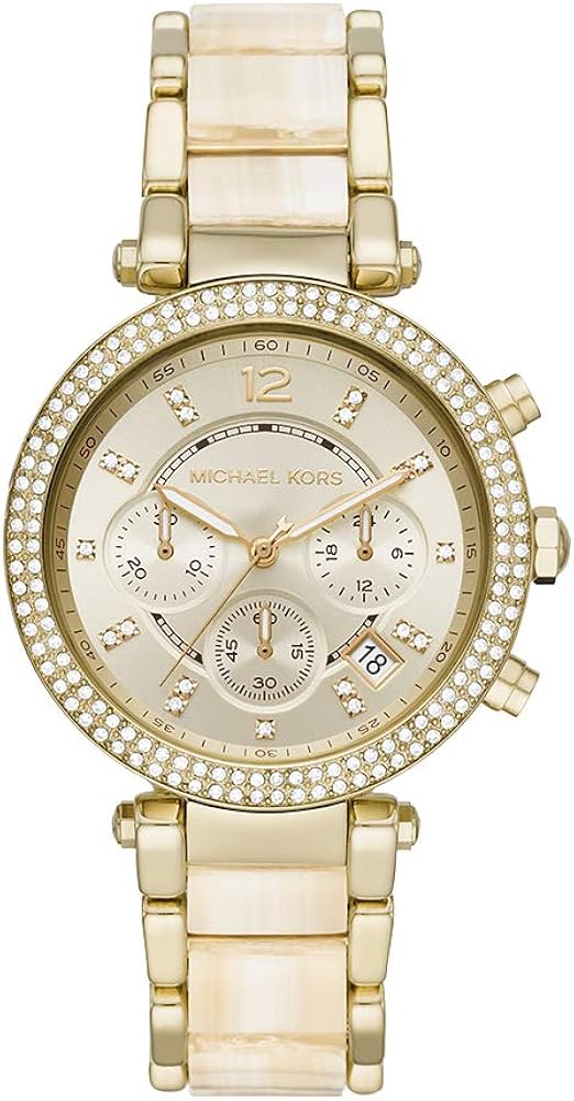 Michael Kors Parker Chronograph Gold Dial Gold Steel Strap Watch For Women - MK6831 Buy Now By Michael Kors