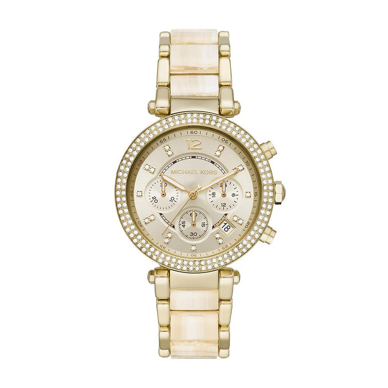 Michael Kors Parker Chronograph Gold Dial Gold Steel Strap Watch For Women - MK6831 Buy Now By Michael Kors