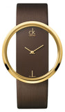 Calvin Klein Glam Transparent Dial Brown Leather Strap Watch for Women - K9423503 Buy Now By Calvin Klein