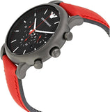 Emporio Armani Luigi Chronograph Black Dial Red Leather Strap Watch For Men - AR1971 Buy Now By Emporio Armani