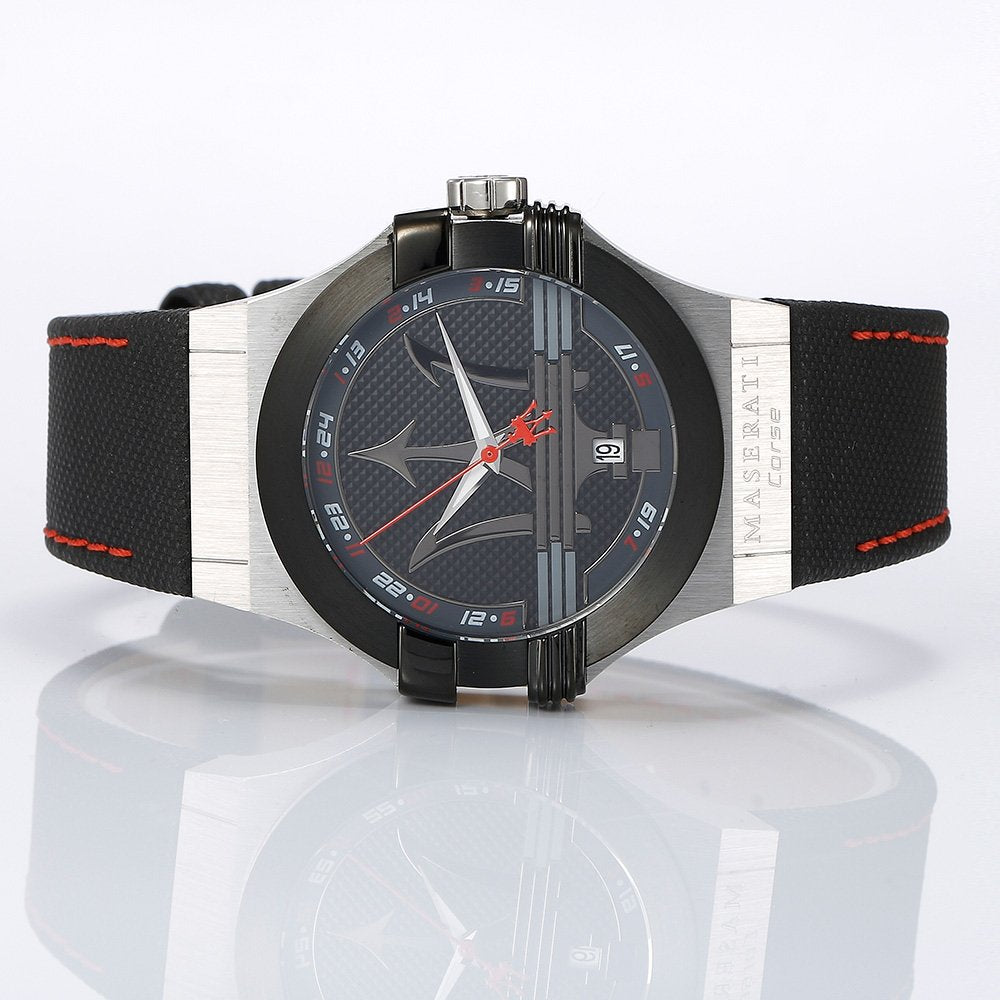 Maserati Potenza Black Dial Black Leather Strap Watch For Men - R8851108001 Buy Now By Maserati