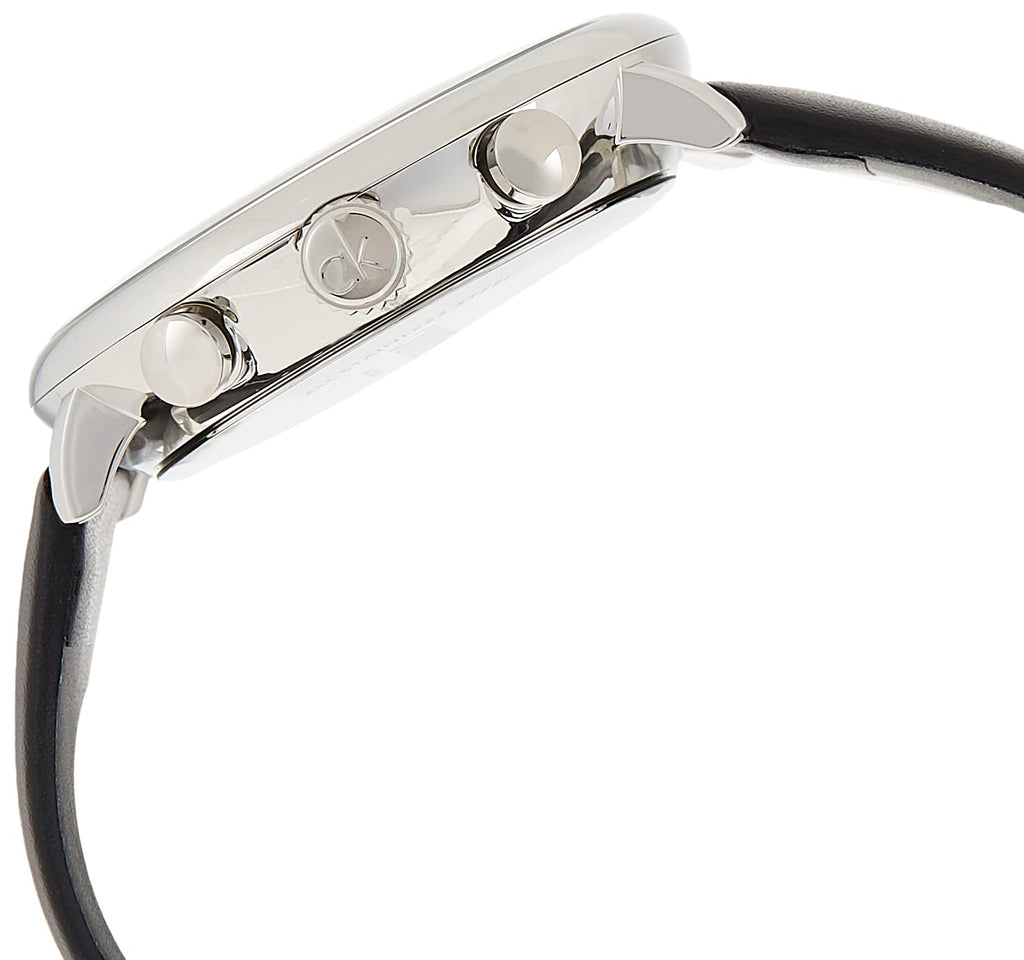 Calvin Klein High Noon Chronograph Black Dial Black Leather Strap Watch for Men - K8M271C1 Buy Now By Calvin Klein