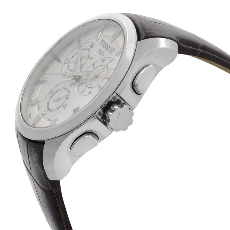 Tissot Couturier Chronograph White Dial Brown Leather Strap Watch For Men - T035.617.16.031.00 Buy Now By Tissot