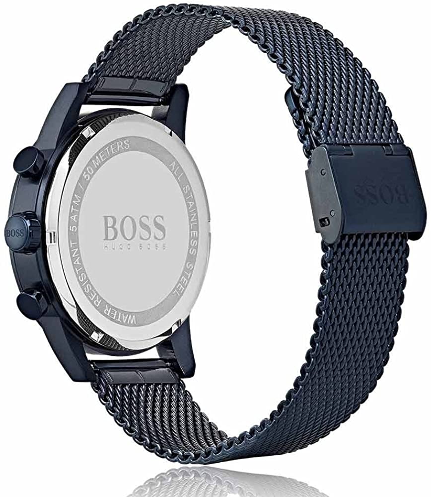 Hugo Boss Navigator Chronograph Blue Dial Blue Mesh Bracelet Watch for Men - 1513538 Buy Now By Hugo Boss