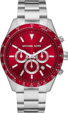 Michael Kors Layton Chronograph Red Dial Silver Steel Strap Watch For Men - MK8822 Buy Now By Michael Kors