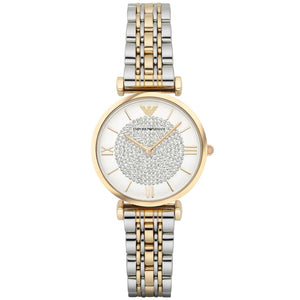 Emporio Armani Gianni T Bar White Dial Two Tone Steel Strap Watch For Women - AR8031 Buy Now By Emporio Armani
