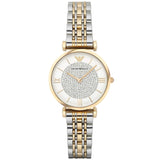 Emporio Armani Gianni T Bar White Dial Two Tone Steel Strap Watch For Women - AR8031 Buy Now By Emporio Armani