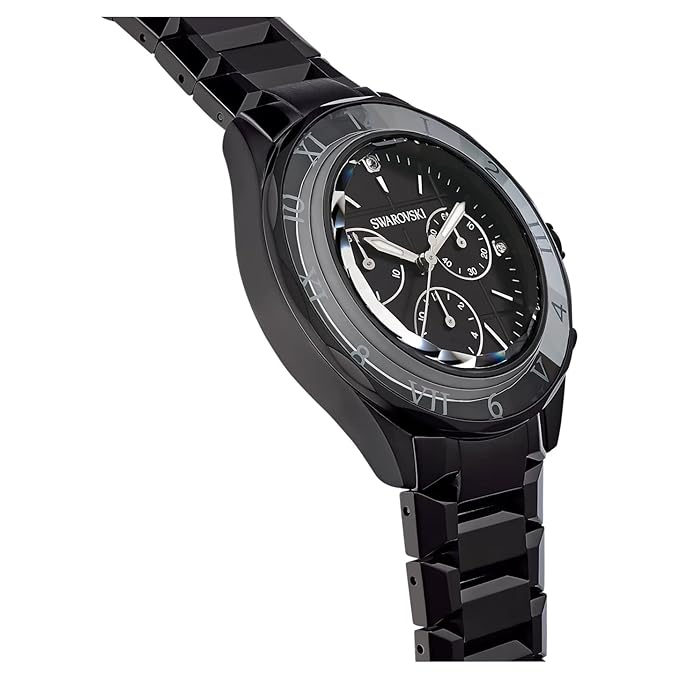 Swarovski Dextera Chronograph Black Dial Black Steel Strap Watch for Women - 5641393 Buy Now By Swarovski
