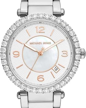 Michael Kors Parker Three Hand Mother of Pearl White Dial Silver Steel Strap Watch For Women - MK4694 Buy Now By Michael Kors