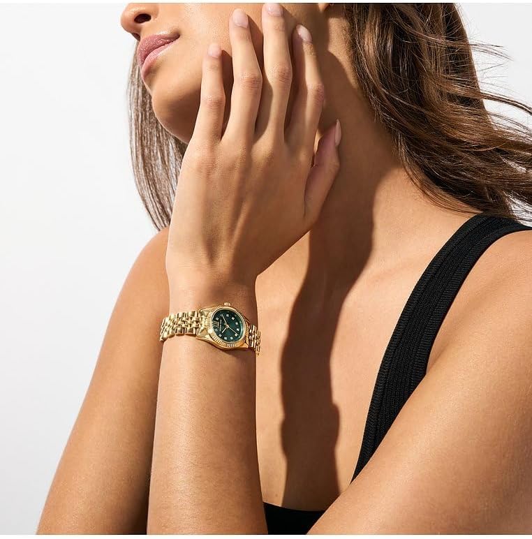 Michael Kors Lexington Pave Three-Hand Green Dial Gold Steel Strap Watch for Women - MK4842 Buy Now By Michael Kors